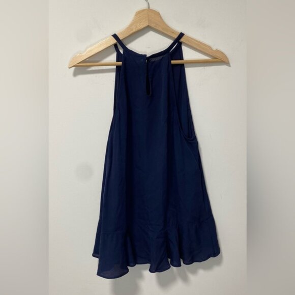 Diane von Furstenberg 100% Silk Sleeveless Blouse – Dark Navy – Size S - Picture 4 of 10